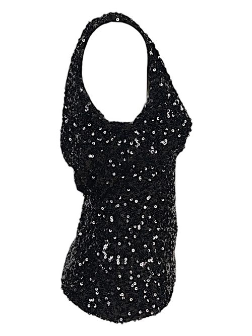 Black women's top in stretch sequins P.A.R.O.S.H. | D312470-PARIS013