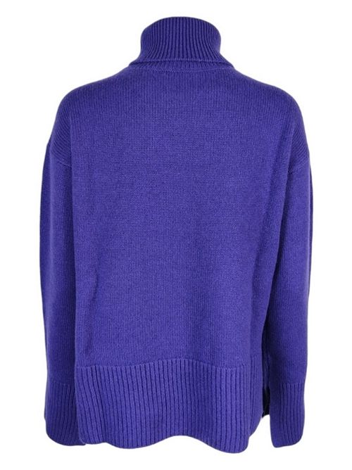 Women's high-neck sweater with ribbed edges in purple P.A.R.O.S.H. | D512120-LATE044