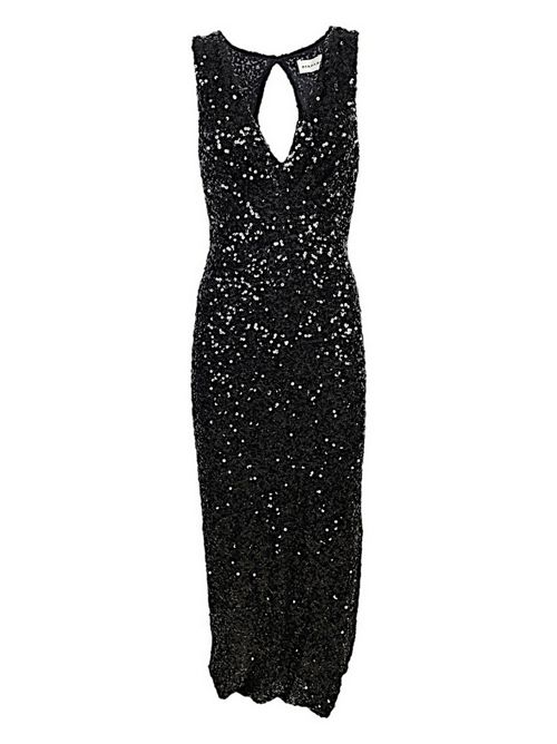 Women's long black stretch sequin dress P.A.R.O.S.H. | D725243-PARIS013