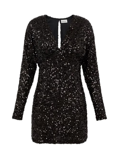 Women's black mini sequin dress P.A.R.O.S.H. | D731302-PARIS013