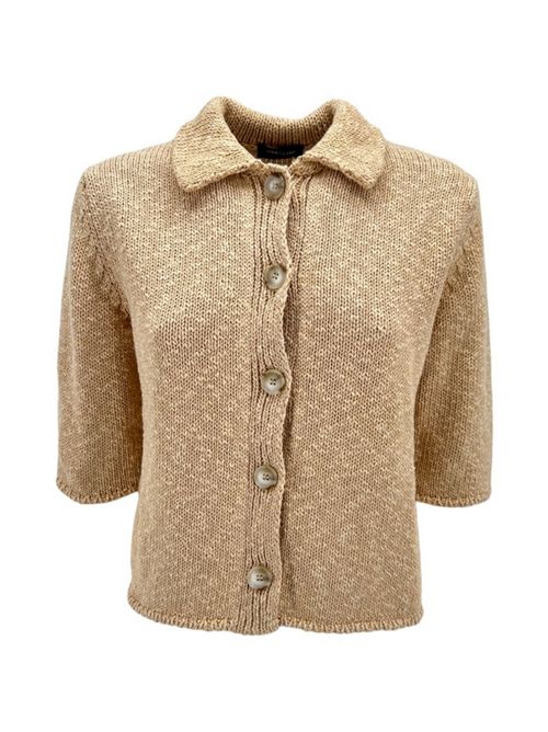 Women's cord knit box jacket with three-quarter sleeves Anneclaire | D0594726