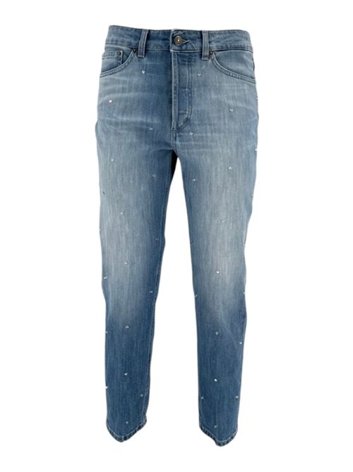 jeans donna koons denim chiaro con strass Dondup | DP268-DS0107DGV3W