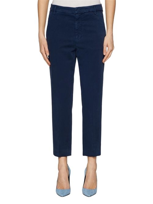 pantalone donna nima in gabardina blu Dondup | DP576Z-GS0049D894