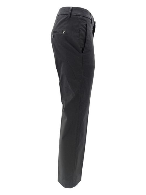 Pantalone donna nima in rasatello di cotone nero Dondup | DP576Z-RSE036D-PTD999