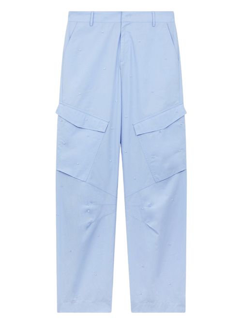 Women's light blue cargo trousers with rhinestones Dondup | DP700-PF0010D-XXXW807