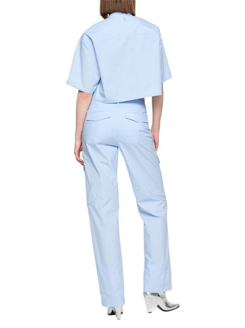 Women's light blue cargo trousers with rhinestones Dondup | DP700-PF0010D-XXXW807