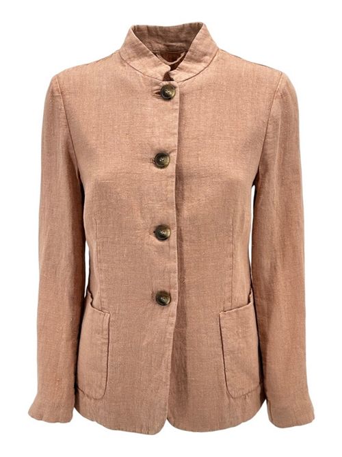 Korean women's jacket in peach linen Kiltie | GINEVRA-T4502309