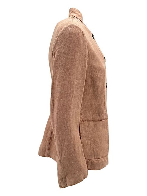 Korean women's jacket in peach linen Kiltie | GINEVRA-T4502309