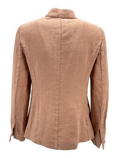 Korean women's jacket in peach linen Kiltie | GINEVRA-T4502309