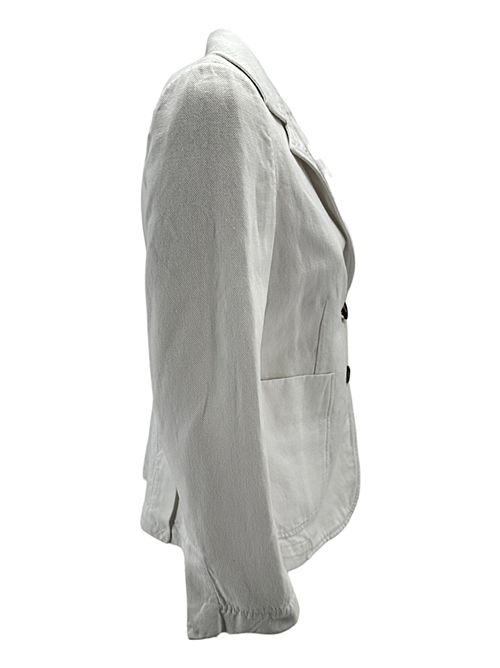 Women's single-breasted white canvas jacket Kiltie | LIN-T3451100