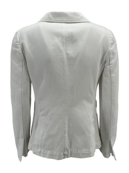 Women's single-breasted white canvas jacket Kiltie | LIN-T3451100