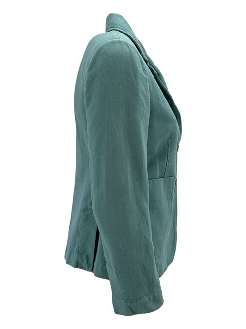 Women's single-breasted aqua canvas jacket Kiltie | LIN-T3451744