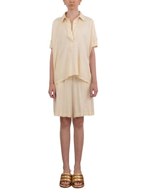 Oversize women's shirt in ivory viscose ( Nude ) | 4051126