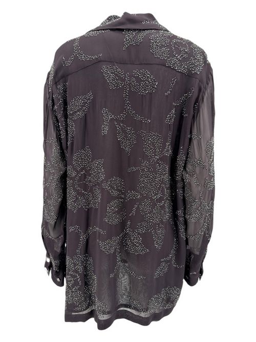 Long gray women's shirt with floral sequins P.A.R.O.S.H. | D380607-RILDA067