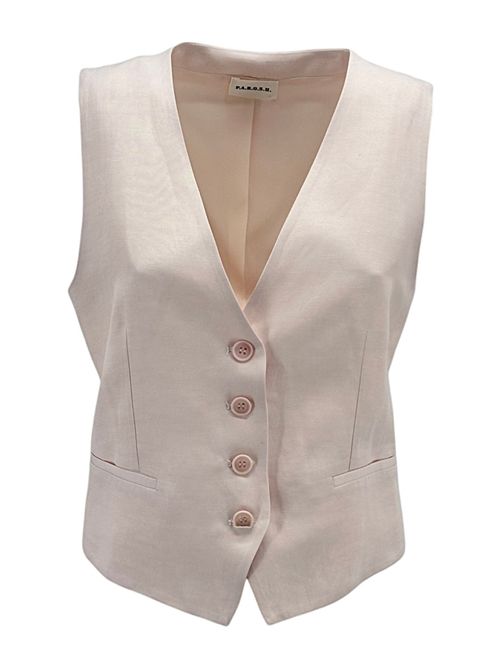 Women's pink linen and viscose vest P.A.R.O.S.H. | D401028-RAISA085