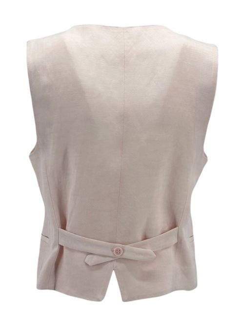 Women's pink linen and viscose vest P.A.R.O.S.H. | D401028-RAISA085