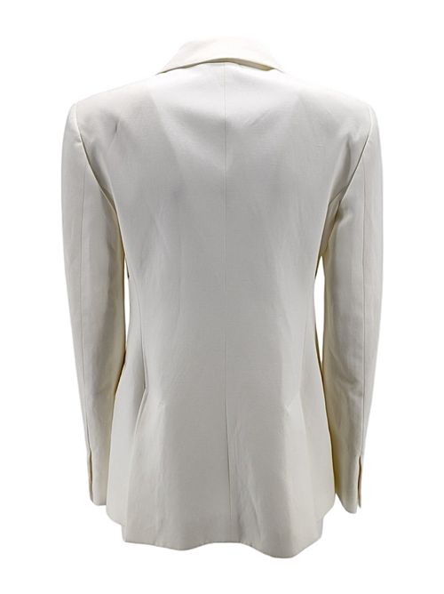 White single-breasted women's blazer in linen and viscose P.A.R.O.S.H. | D420267-RAISA002