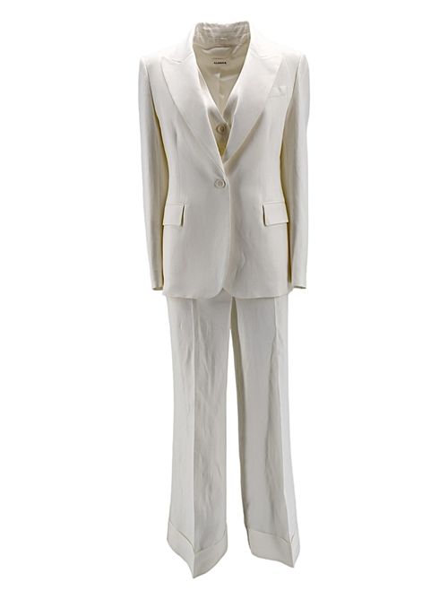 White single-breasted women's blazer in linen and viscose P.A.R.O.S.H. | D420267-RAISA002