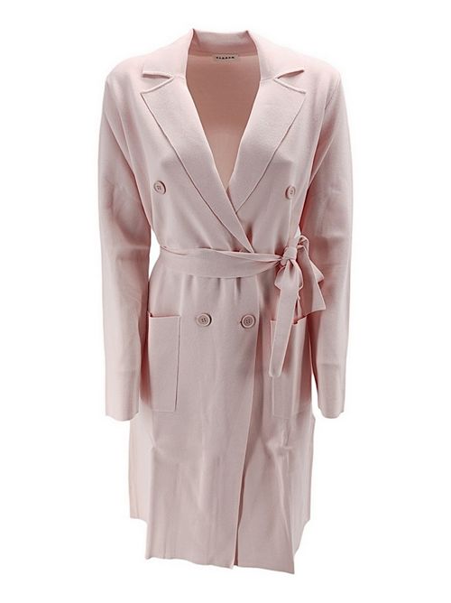 Women's pink double-breasted Milan stitch duster coat P.A.R.O.S.H. | D535525-ROMA085