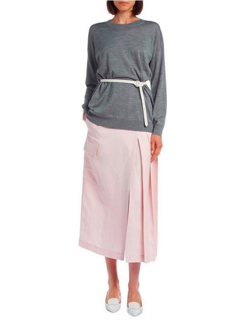 Pink women's skirt in linen and viscose P.A.R.O.S.H. | D621098-RAISA085