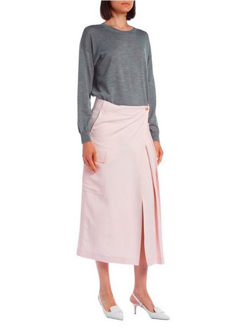 Pink women's skirt in linen and viscose P.A.R.O.S.H. | D621098-RAISA085