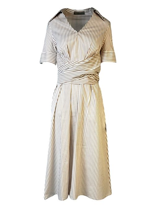 Abito donna in popeline bianco e beige D.EXTERIOR | 6064322