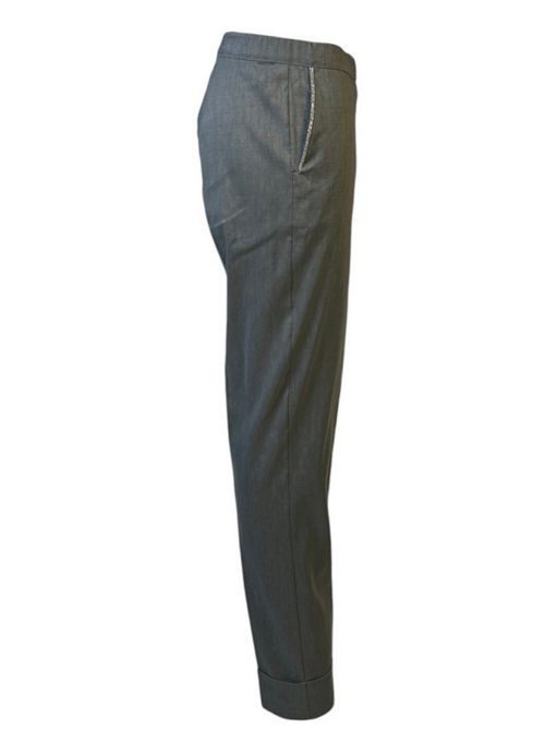 Pantalone grigio donna lino stretch D.EXTERIOR | 6072213