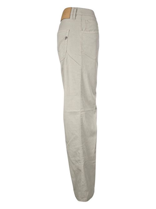 pantalone donna jacklyn in gabardina di cotone tortora Dondup | DP427-GSE068D010