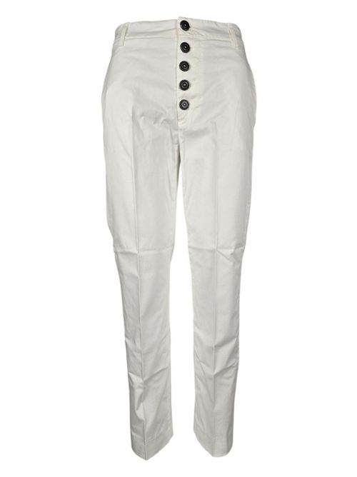 pantalone donna nima in gabardina bianco Dondup | DP576-GSE046D000