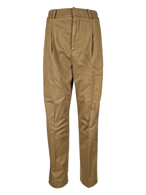 Pantaloni donna Tania loose in gabardina manopesca cammello Dondup | DP810-GS0049-ID9733