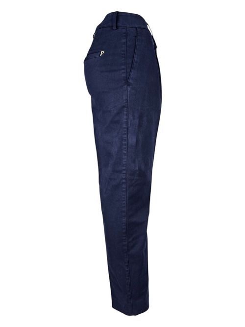 Pantaloni donna Tania loose in gabardina manopesca blu Dondup | DP810-GS0049-ID9866