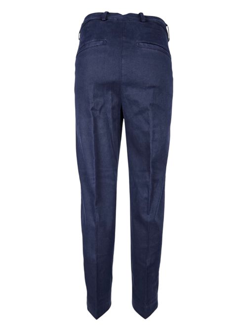 Pantaloni donna Tania loose in gabardina manopesca blu Dondup | DP810-GS0049-ID9866