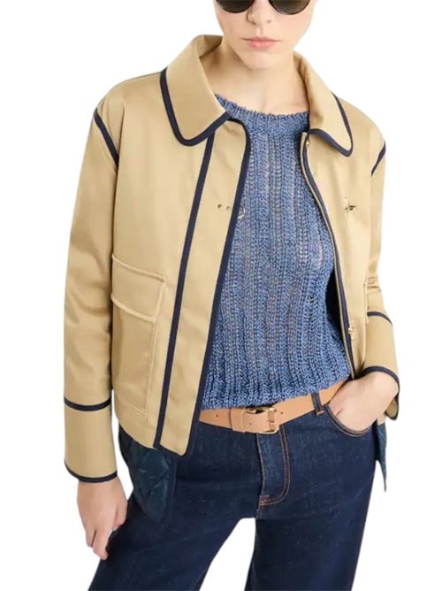 Caban donna in Gabardine Stretch beige e blu Fay | NAW1250315SWXZ0629