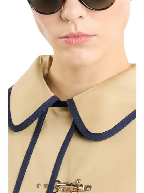 Caban donna in Gabardine Stretch beige e blu Fay | NAW1250315SWXZ0629