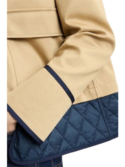 Caban donna in Gabardine Stretch beige e blu Fay | NAW1250315SWXZ0629