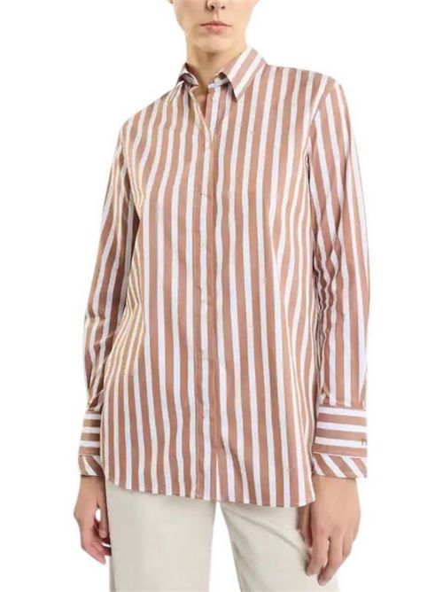 Camicia donna a Righe bianco e marrone Fay | NCWA150568SXBHS003