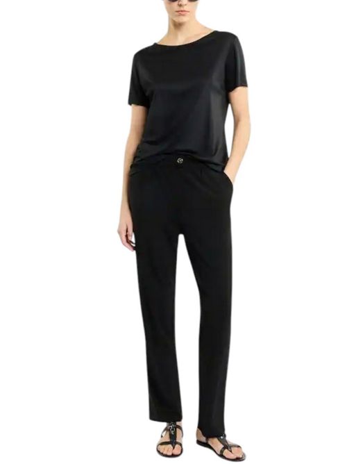 Pantaloni donna in Jersey nero Fay | NTW8850466SXBBB999