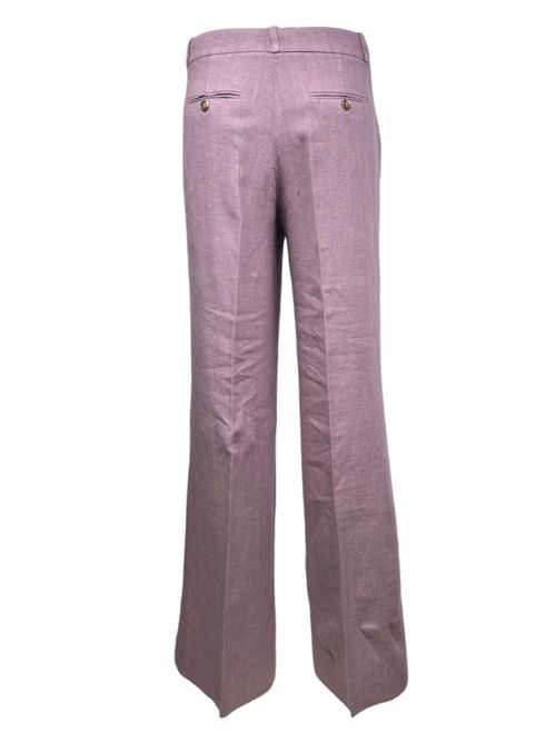 pantalone donna largo in lino malva Kiltie | ANDREA-T4502333