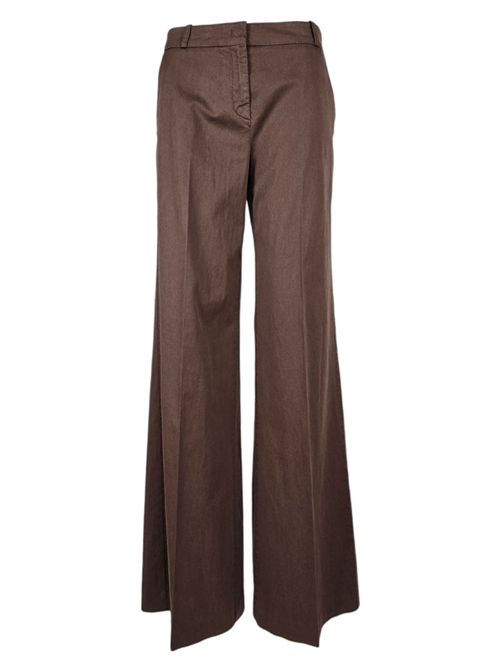 pantalone donna largo in cotone marrone Kiltie | ANDREA-T4651572