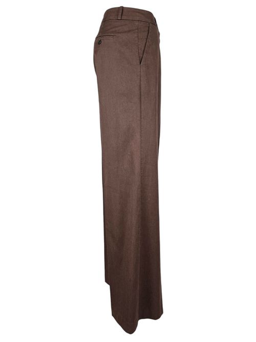 pantalone donna largo in cotone marrone Kiltie | ANDREA-T4651572