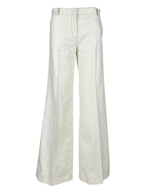 pantalone donna largo in denim di lino bianco Kiltie | ANDREA-T4954110