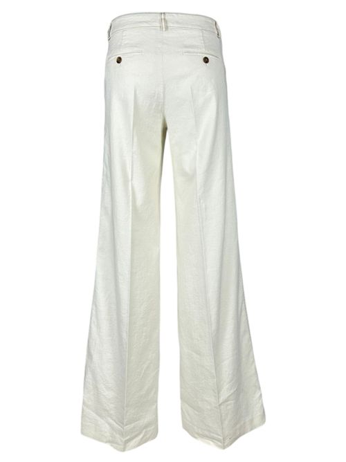 pantalone donna largo in denim di lino bianco Kiltie | ANDREA-T4954110