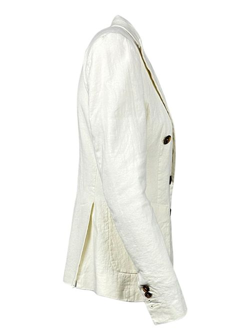 giacca donna in denim di lino bianco Kiltie | LAUREN-T4954110