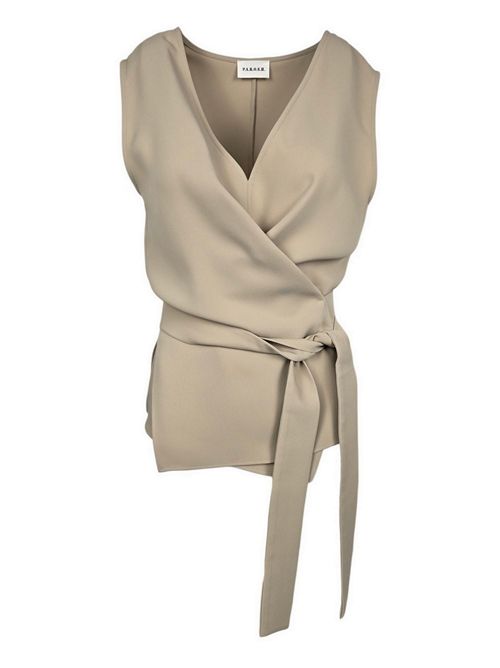 camicia donna incrociata in cady beige P.A.R.O.S.H. | D313071-PANTY003