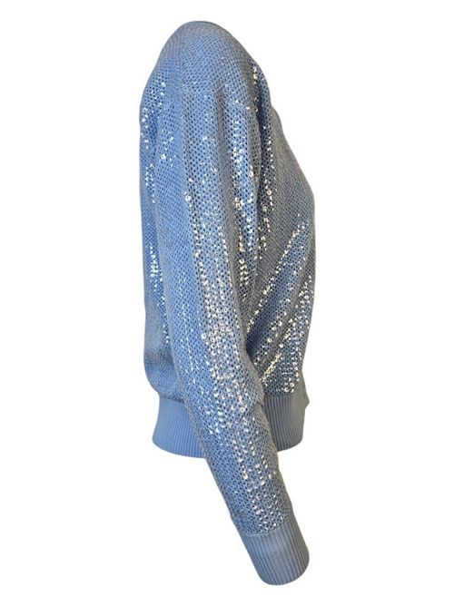 cardigan donna azzurro in cotone e paillettes P.A.R.O.S.H. | D520786-COBALTO078