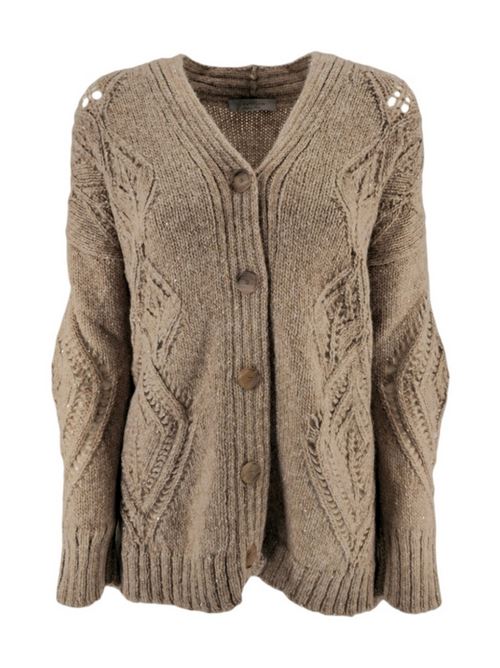 Women's hazelnut openwork cardigan D.EXTERIOR | 594847