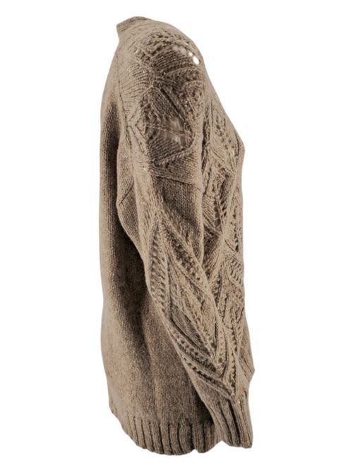 Women's hazelnut openwork cardigan D.EXTERIOR | 594847