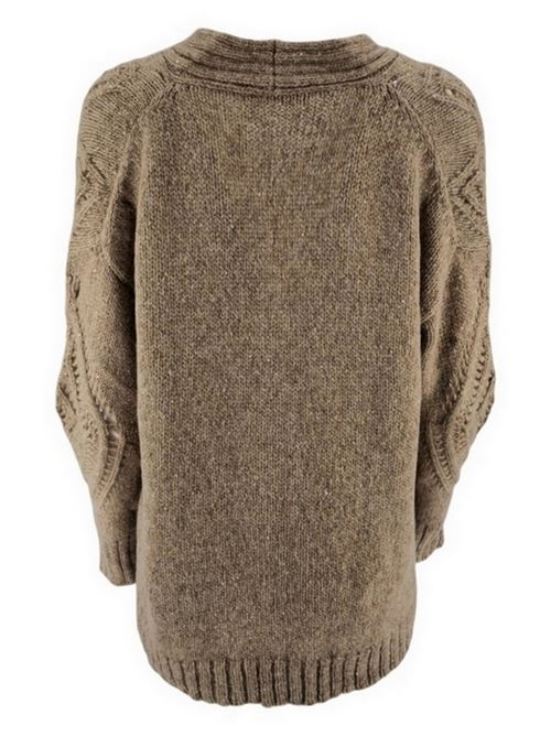 Women's hazelnut openwork cardigan D.EXTERIOR | 594847