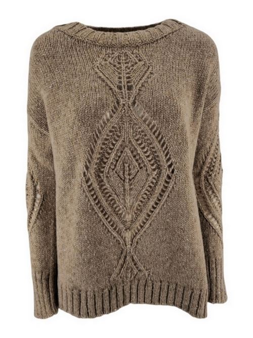 Women's hazelnut openwork sweater D.EXTERIOR | 594857