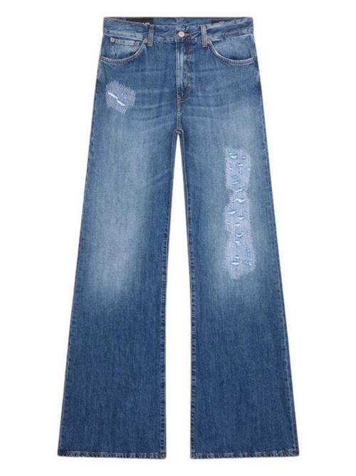 jeans donna wide leg denim chiaro Dondup | DP619-DHF269-HW7W800